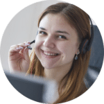 Lächelnde Kundenbetreuerin mit Headset in der Schädlingsbekämpfung